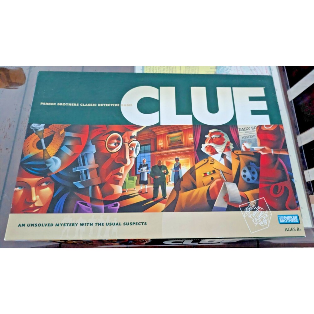 Clue Board Game 2002 Parker Brothers Classic Detective Mystery Complete Hasbro